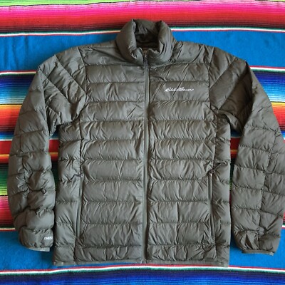 Eddie Bauer Mens WB650 Goose Down Puffer Jacker Dark Green Size Small