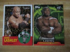 2  wwe topps signed bobby lashley cards  very rare