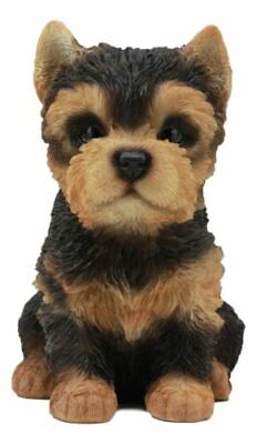 Ebros Adorable Lifelike Teacup Yorkshire Terrier Macrame Branch Hanger 5.5 Tall with Jute Strings Yorkie Puppy Wall Decor 