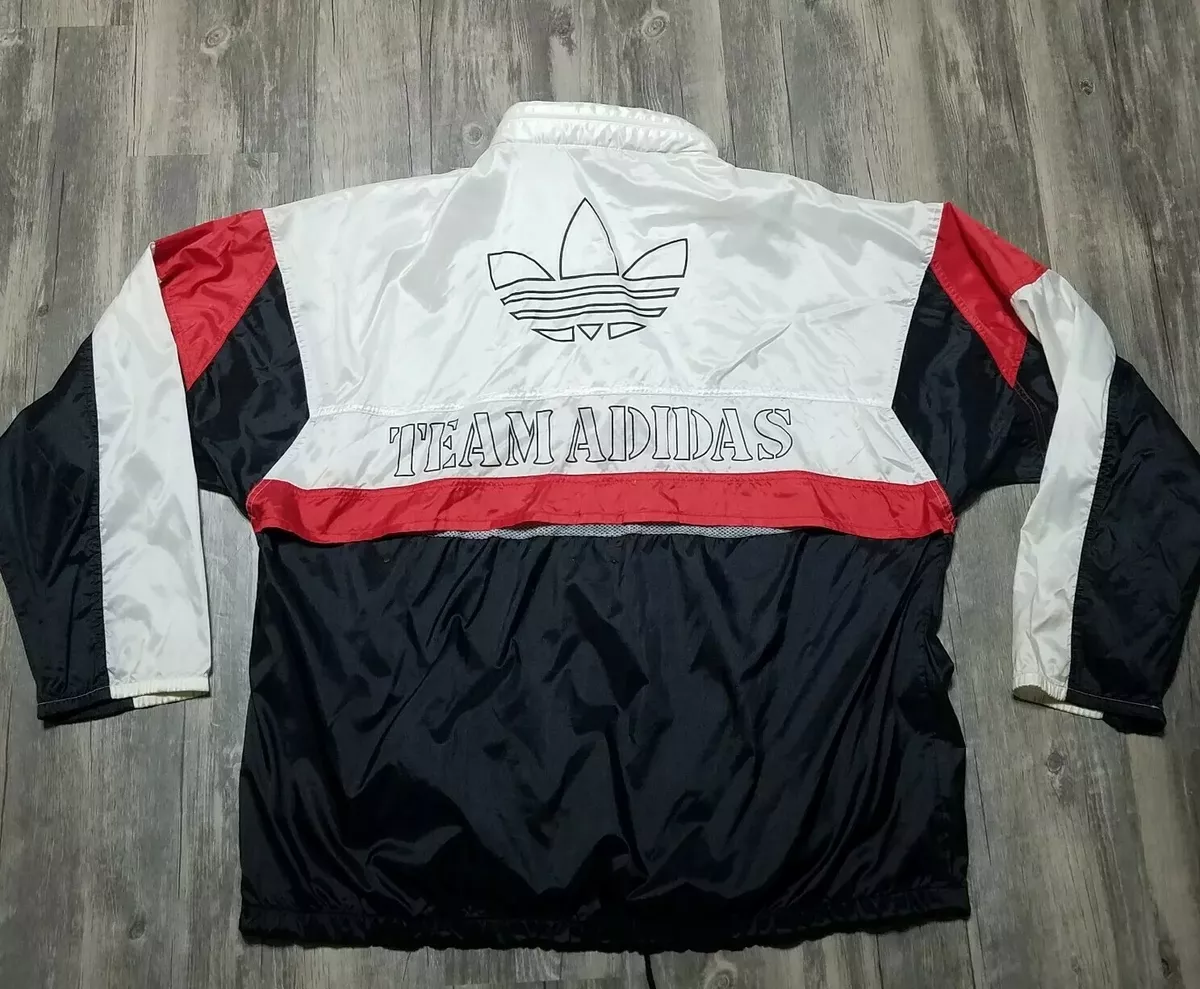 Vintage Team Adidas Pullover Color Block Big Spellout Vented Track Jacket Large