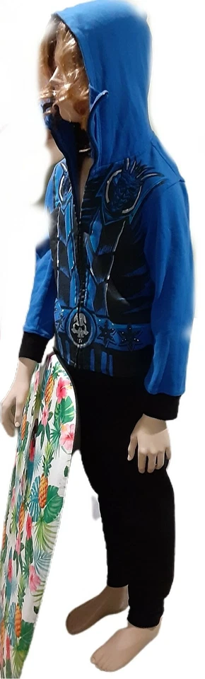 Chaqueta con Capucha H Boys Grande (10/12) Super Hero Cremallera 2 Bolsillos Ninja Fighter Foto 4 de 4