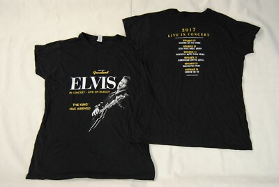 ELVIS PRESLEY THE KING HAS ARRIVAL 2017 LIVE DAMEN SKINNY T-SHIRT NEU OFFIZIELL