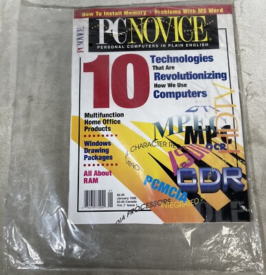 PC Novice January 1996 Vol 7 No 1 Magazine SEALED Multifunction Windows RAM