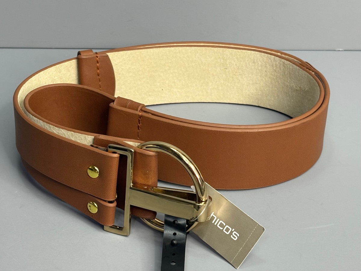 Chico’s Reversible faux -Croc leather belt brown and green color in gold buckle Vintage Chico main image 2