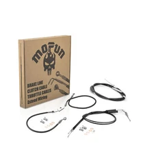 MOFUN 12"-14" Bar Brake Clutch Throttle Cable Kit For Harley 14-23 Sportster ABS