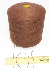 1lb 13oz Machine Knitting Cone Spool -Chocolate Brown - 80% Lambs Wool 20% Nylon