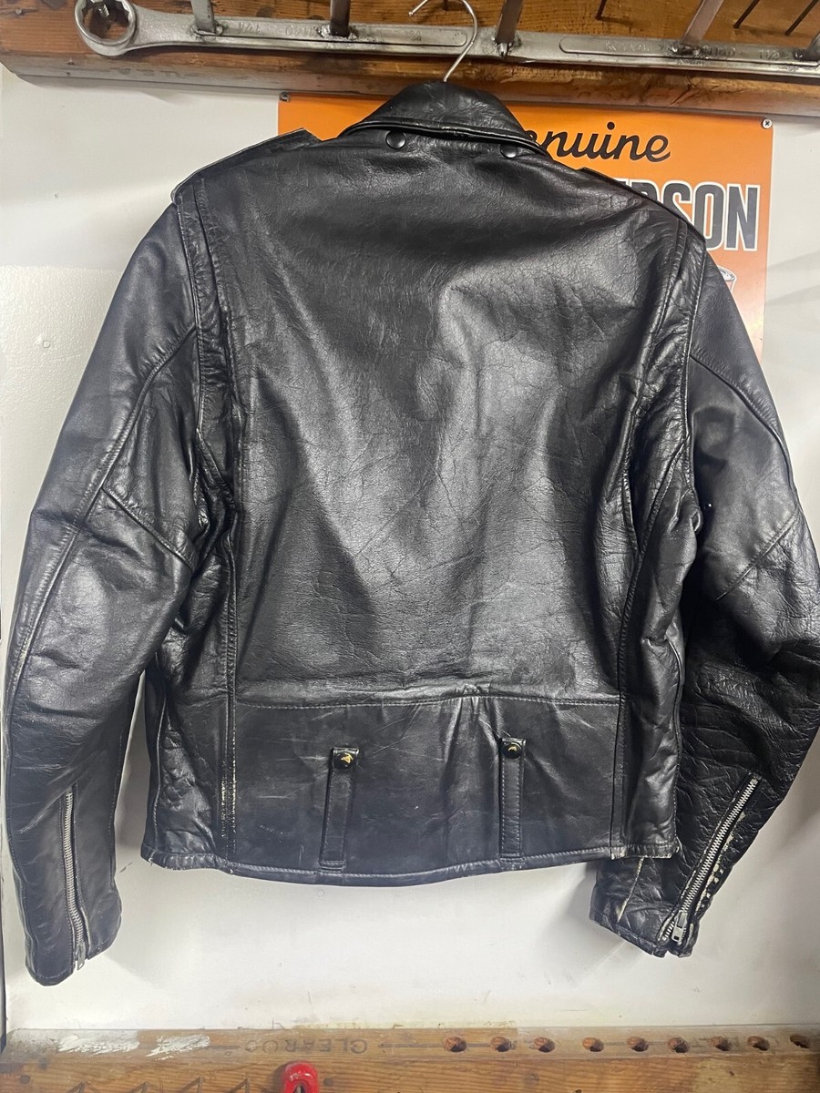 vtg 60's Harley Leather Police/ Motorcycle Jacket-sz 40-42 vtg 60's Harley Leather Police/ Motorcycle Jacket-sz 40-42