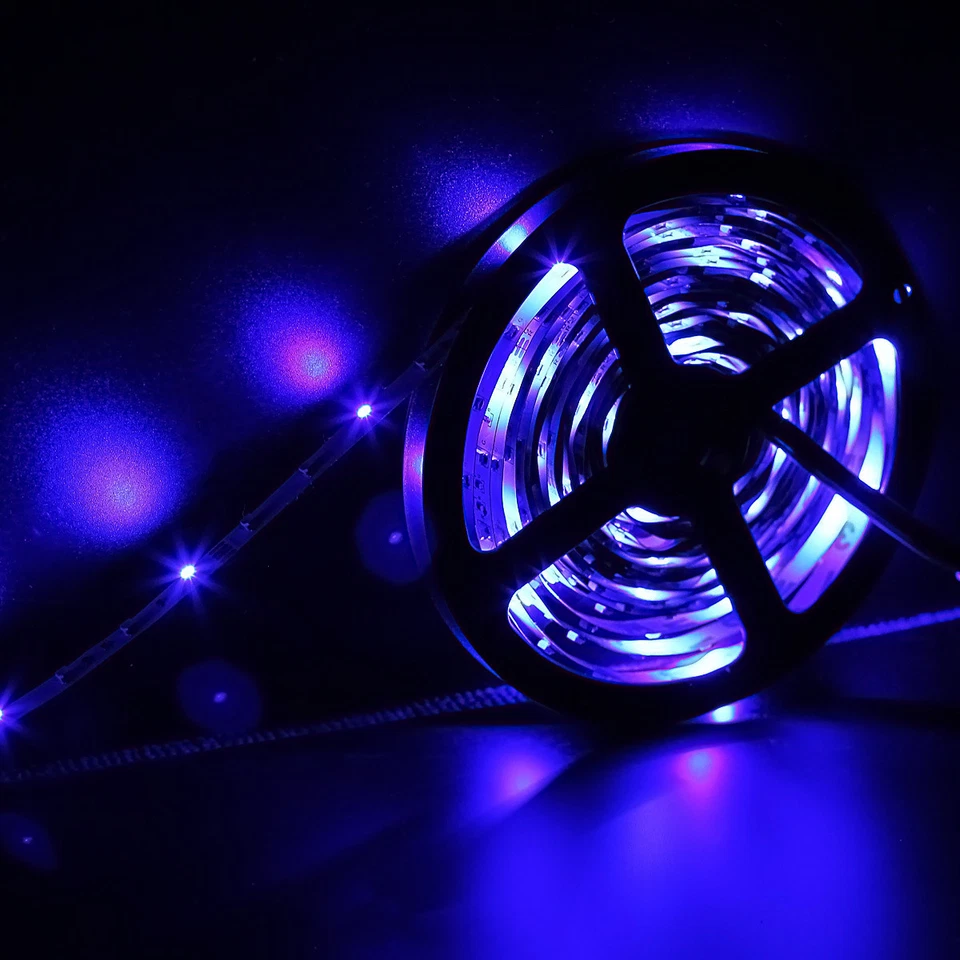 5M RGB 3528 LED Strip Rope Tape Light with Music Remote Controller 12V Adapter - Image 3 of 4