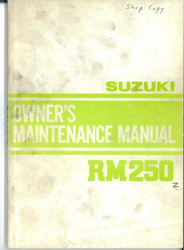 OWNER'S MAINT. MANUAL *{MODEL Z}*