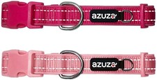 azuza 2 Pack Dog Collars, Soft Comfortable Dog Collars Medium Pink Reflective