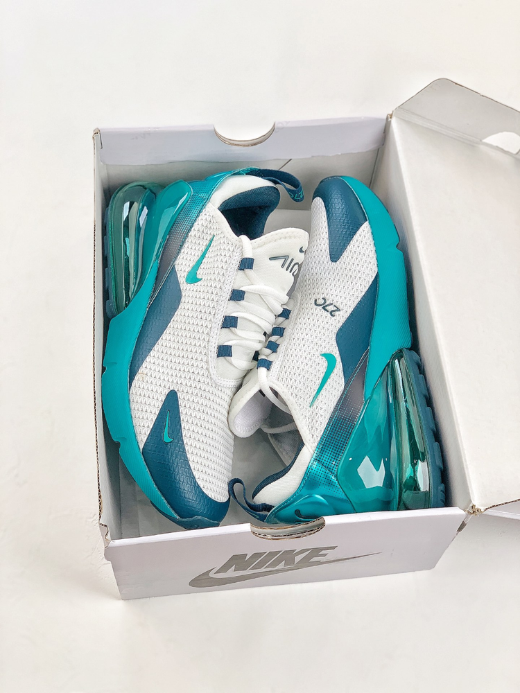 Nike Air Max 270 Men’s White Blue Air Cushion Sneakers with Free Shipping