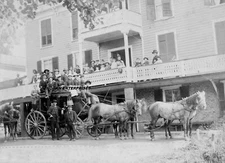 C 1800's STAGE COACH HORSE TEAM SALEM/ROANOKE VIRGINIA 5X7 PRINT PHOTO F233
