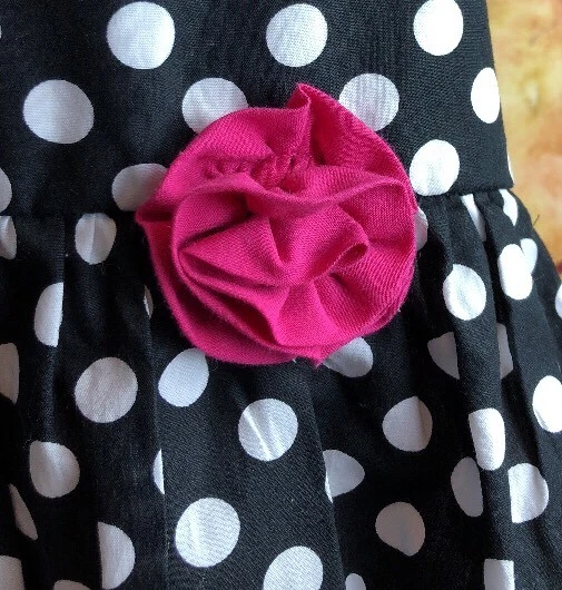 PENELOPE MACK Halter Summer Sundress Girls Pink Black Polkadot Girls Size 6x - Image 3 of 4