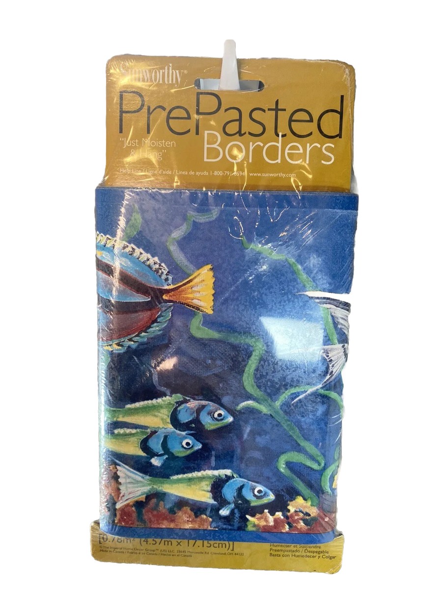 Sunworthy Under The Sea Wallpaper Border, Prepasted Fish 5 yds