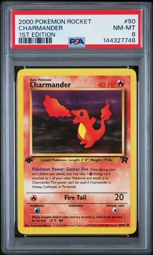2000 POKEMON ROCKET 1ST ED #50 CHARMANDER PSA 8