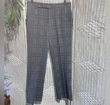 Vintage 70s Plaid Slacks Rockabilly Disco Pants Men's Trousers 32 Gray Blue