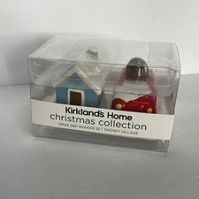 Kirkland's Home Christmas Salt Pepper Shaker Set Snowy Village Holiday Decor Gif