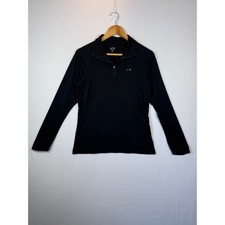 Champion Womens Medium Black Quarter Zip Pullover Long Sleeve Athletic Top