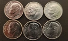 2020 - 2025 P Dime Set - 6 Coins - Uncirculated BU - FREE SHIPPING - (A10-1)