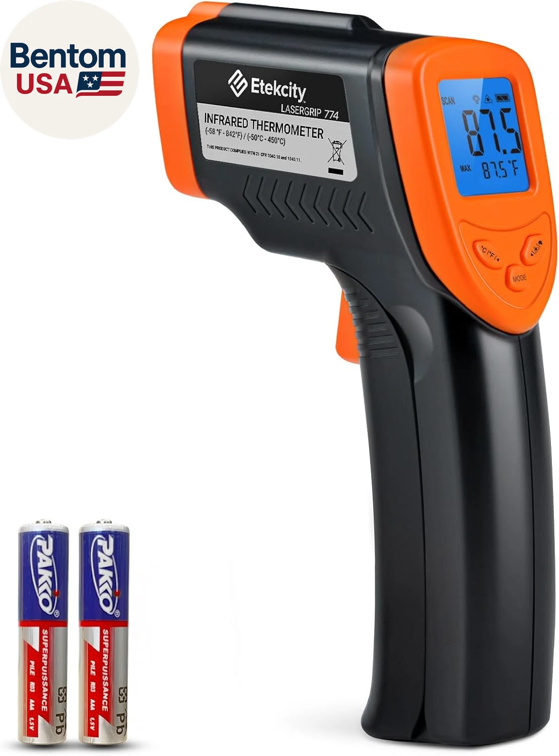 Infrared Thermometer Laser Temperature Gun 774, Meat Food Candy Oven Thermometer