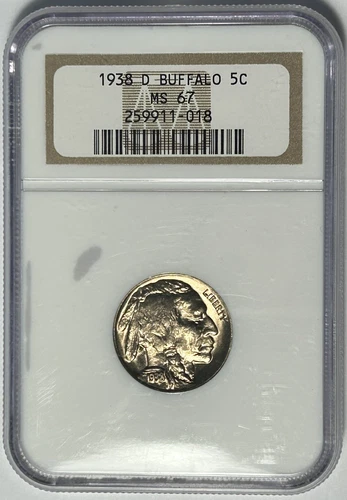 1938 D BUFFALO NICKEL NGC MS 67