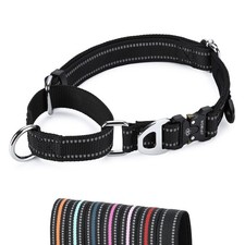 Martingale Dog Collars, Escape Proof Training Collar Medium,Black Black