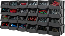 24-Pack, Extra Small Stackable Storage Bins, Black Organize Small Parts, Hardw