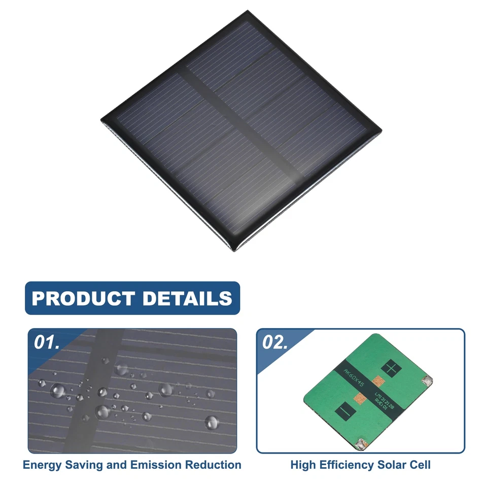 10stk 2V 0,32W 0,16A Mini-Solarmodule, Solar-Photovoltaikzellen, 2,36" x 2,36" - Bild 3 von 4