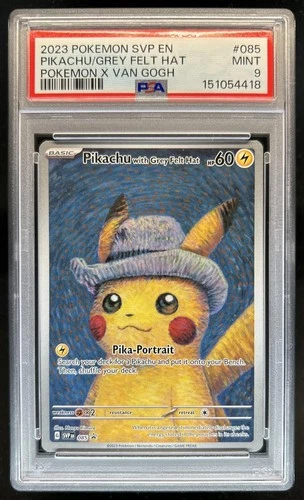 2023 Pokemon X Van Gogh Pikachu With Grey Felt Hat Black Star Promo #085 PSA 9
