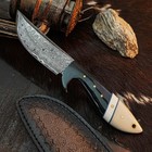 9.3" D2  EDC Damascus Hunting Fix Blade Knife Full Tang Resin Handle + Sheath — photo 5