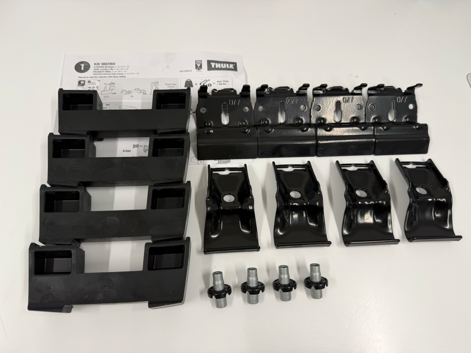 Thule Fitting Kit 6190 used no box fits CITROËN Berlingo, 5-dr MPV, 19- + others