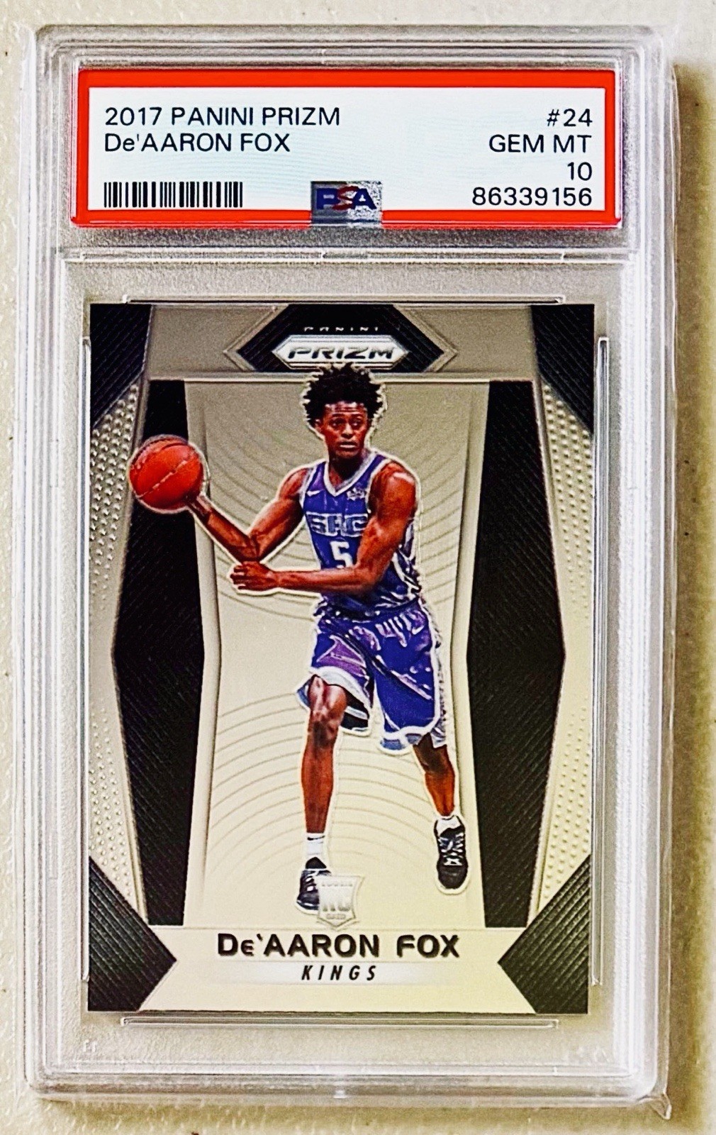 2017-18 Panini Prizm #24 - DE’AARON FOX (RC) Rookie - Gem Mint - PSA 10 - Fresh
