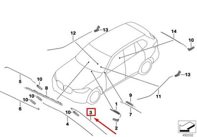 BMW X6G06 Conduct. Instru.Panel Center Fiber-Optic 63316995244 6995244 ORIGINAL
