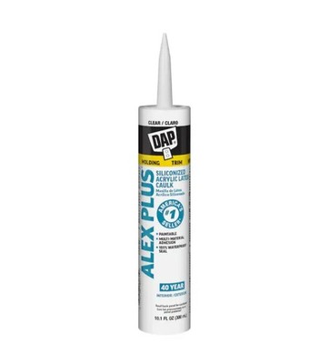 12 Pack DAP Alex Plus Acrylic Latex Caulk with Silicone - 10.1 fl oz Clear