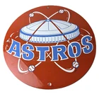 Vintage Houston Astros Sign - MLB Baseball Stadium Texas Porcelain Gas Sign