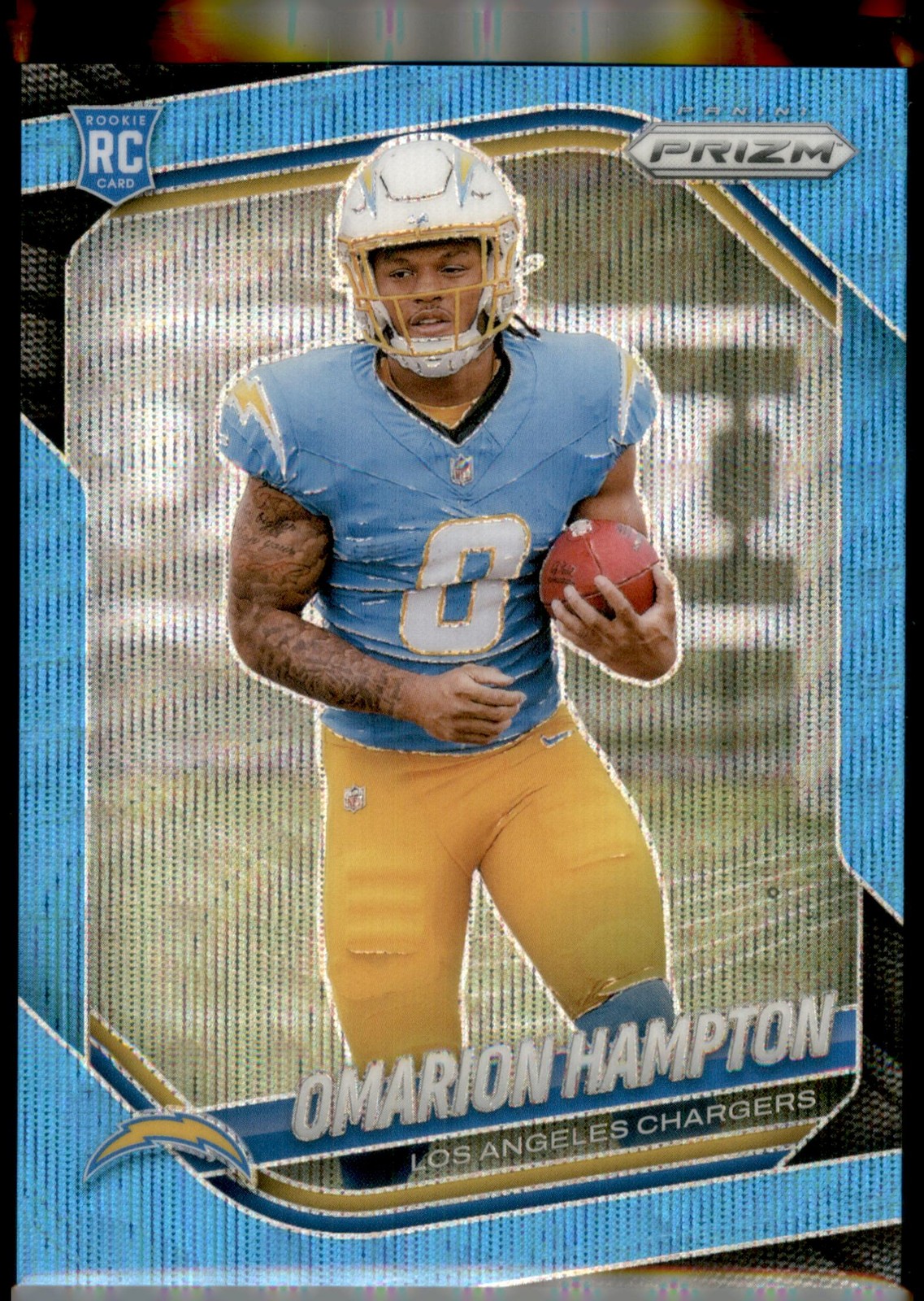 2025 Panini Prizm #355 Omarion Hampton Blue Wave #/230