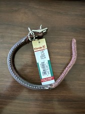 USA MADE CIRCLE T Premium Latigo Leather ROLLED DOG COLLAR Round Size 10"
