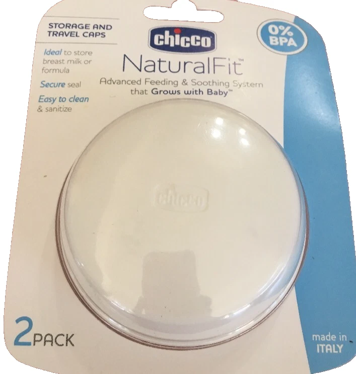 Chicco Natural Fit 2 pack Storage & Travel Caps/Lids Fits all NaturalFit Bottles