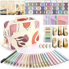 76 PCS Bible Study Supplies with Case, 15 No Bleed Highlighters and Pens, Was...