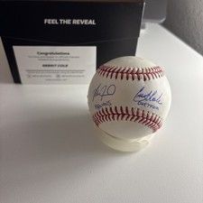 Gerrit Cole & Max Fried Duel Auto & Duel Inscribed Baseball 23/25 - NY Yankees!