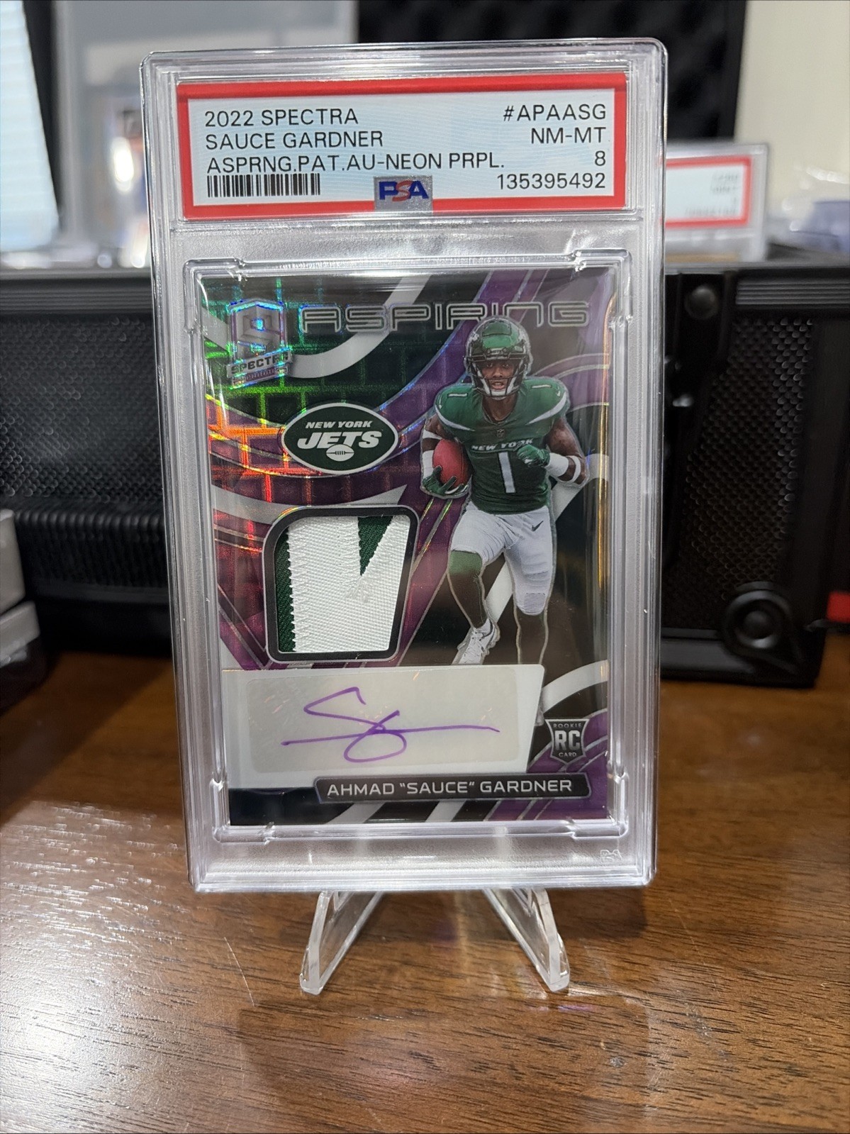 2022 Panini Spectra - Aspiring Patch Autographs Ahmad Gardner Neon Purple /30