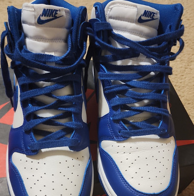 Nike Blue/White Colorblock Men's High Top Lace-Up Athletic Sneakers Rubber