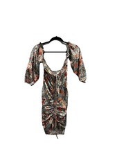 Flowers Print Dress Knee Length Summer Dress Size M 89