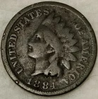1884 Indian Head Cent Penny 1C - Grade - G/VG - #14688