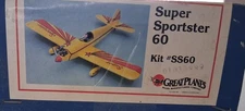 Vintage GREAT PLANES Super Sportster 60 remote control airplane kit
