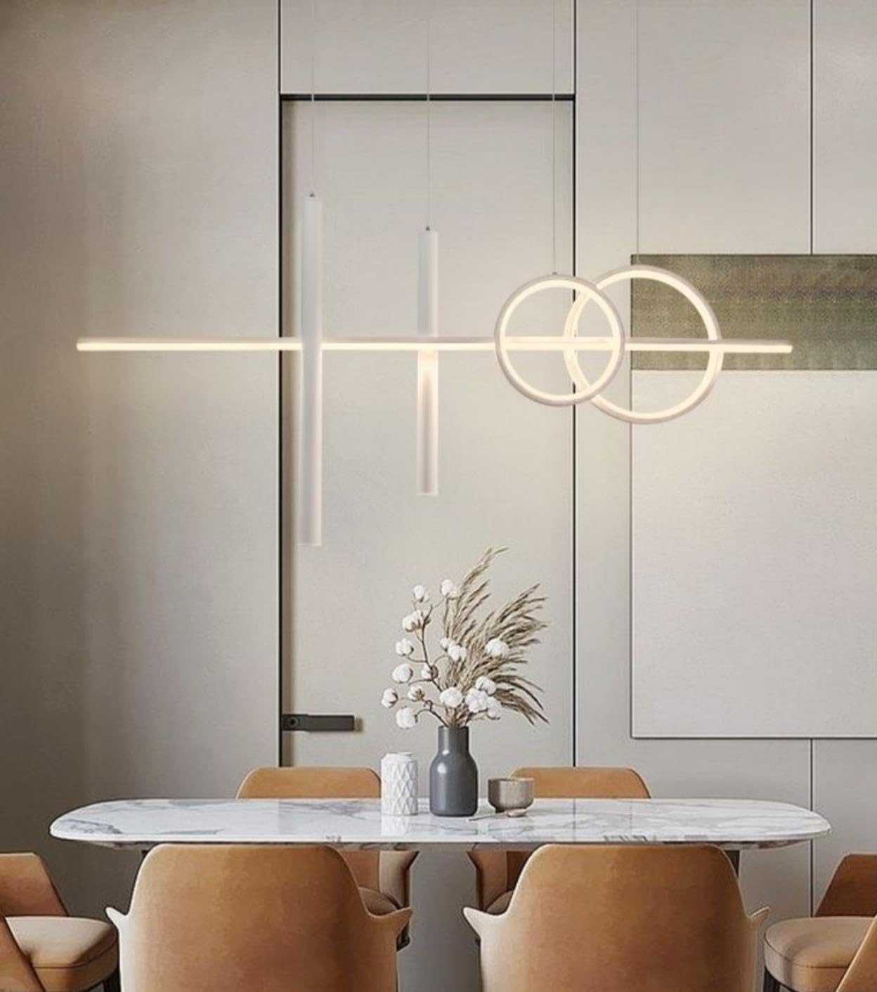 store Lampadario a Sospensione LED 48W Design Geometrico Cerchi E Cilindri Con B