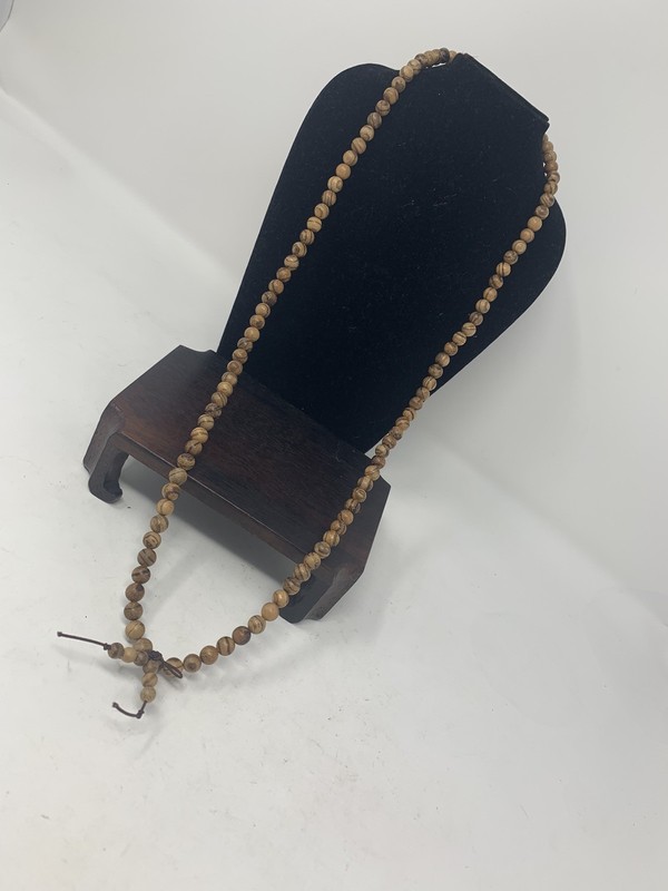 Chinese Agrawood Necklace 108 Prayer 8 Mm.  L Arg 31(2)