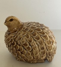Arnels Ceramic Glazed Golden Brown Textured Quail Figurine 4 Inches