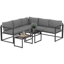 Outsunny Salon de jardin extérieur 194x70x67cm Gris