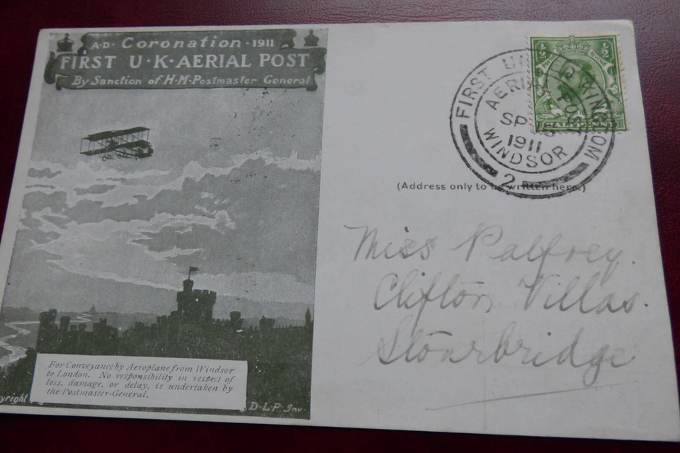 Coronation 1911 First UK Aerial Post 9/16 Windsor Stourbridge - Image 4 of 4